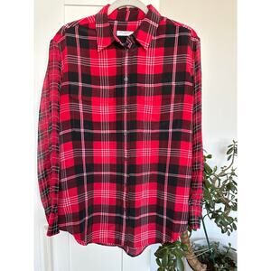 Equipment Femme 100% Silk Signature Silk Shirt Red and Black Plaid, Size S, EUC
